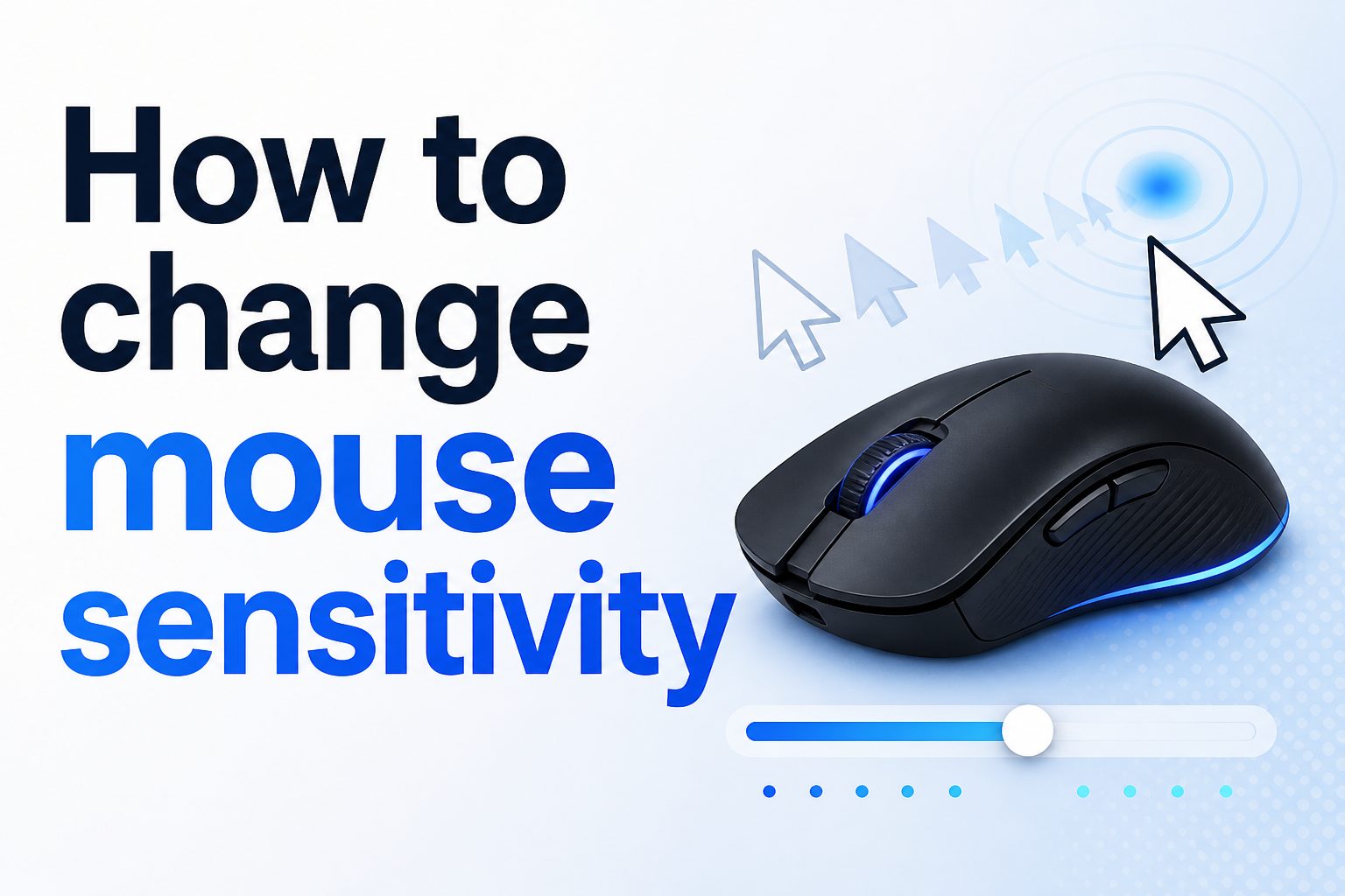 Person adjusting mouse sensitivity settings on a laptop